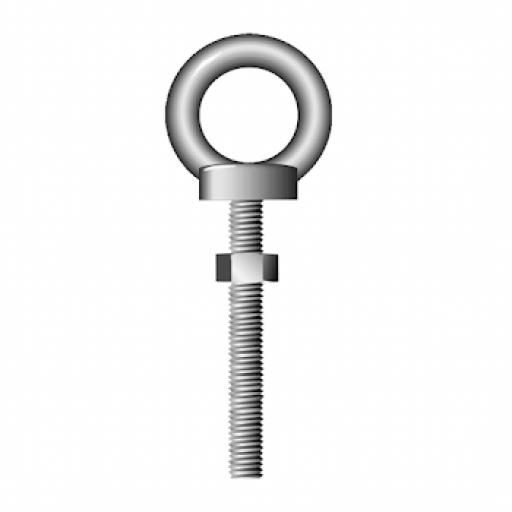 Stainless Steel Long Shank Eyebolt with Nut & Washer - SSEBL