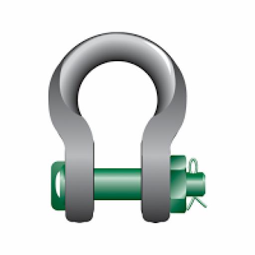 Green Pin Sling Shackles Bow Type with Safety Nut and Bolt Pin - GPSL