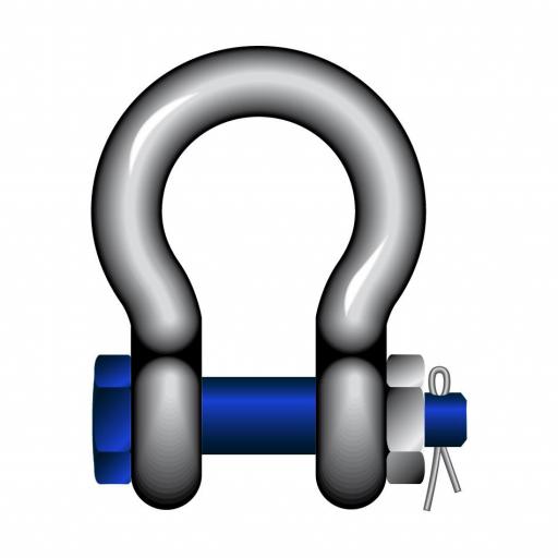 GT Blue Pin Safety Pin Bow Shackle